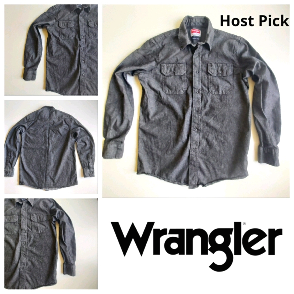 Wrangler Comfort Flex Charcoal Denim Button Up
